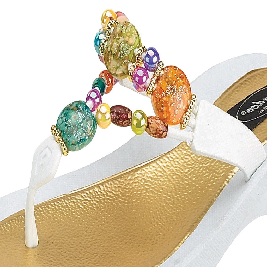 Grandco Sandals Marble Deluxe 24768G - Close Up of Beading