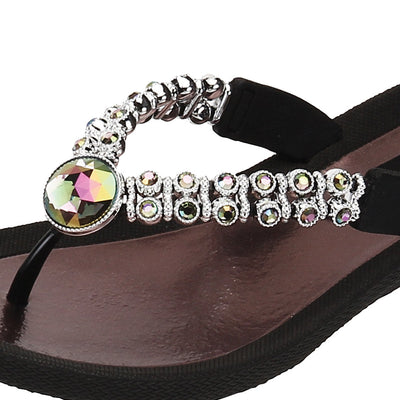 Grandco Women's Rhinestone Thong Sandals - Jeweled Summer Beach Sandal ...