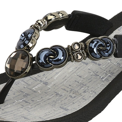 Grandco Sandals - Lunar 27685 close up of Black 